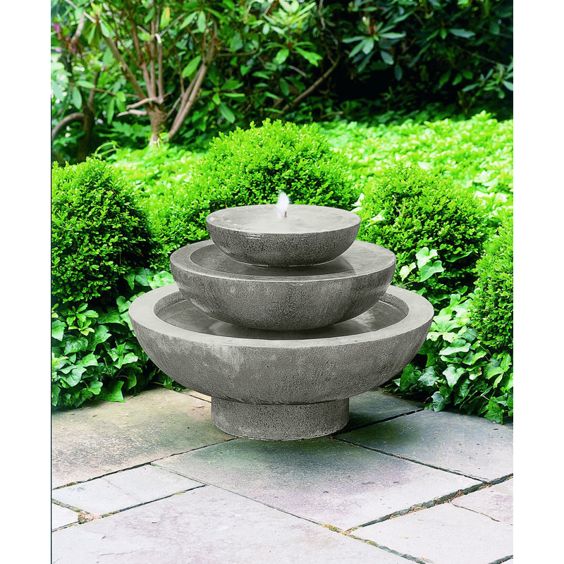 Platia Hand Crafted Weather Resistant Floor Fountain, Alpine Stone