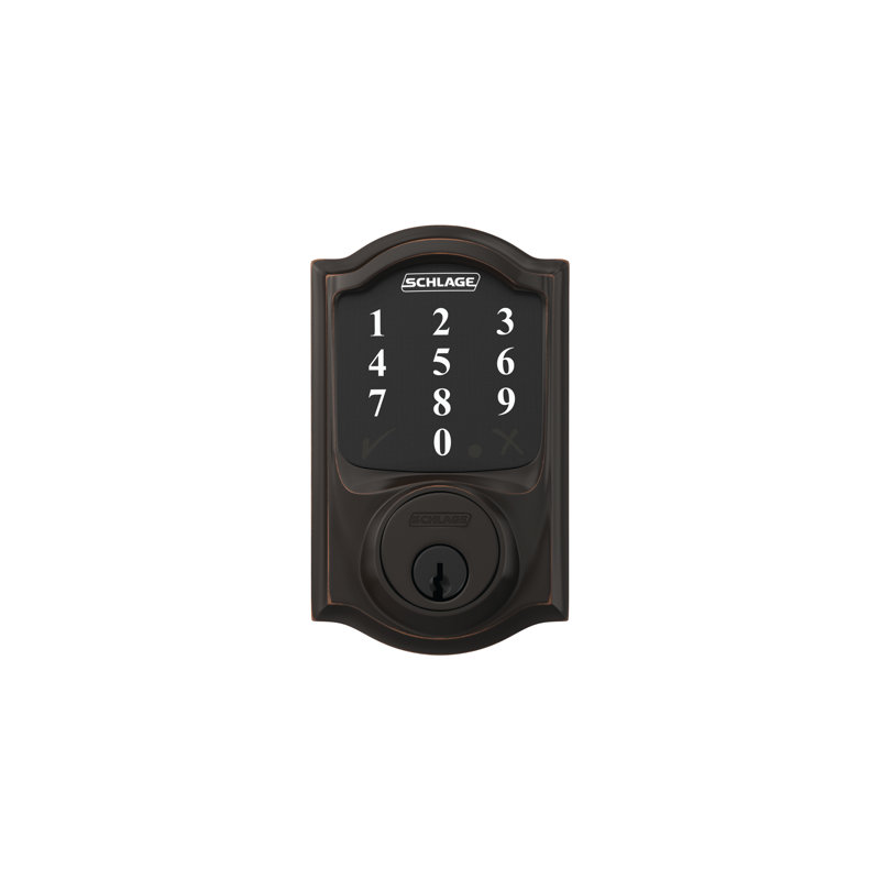 Single Cylinder Keyless Electronic Deadbolt, Aged Bronze