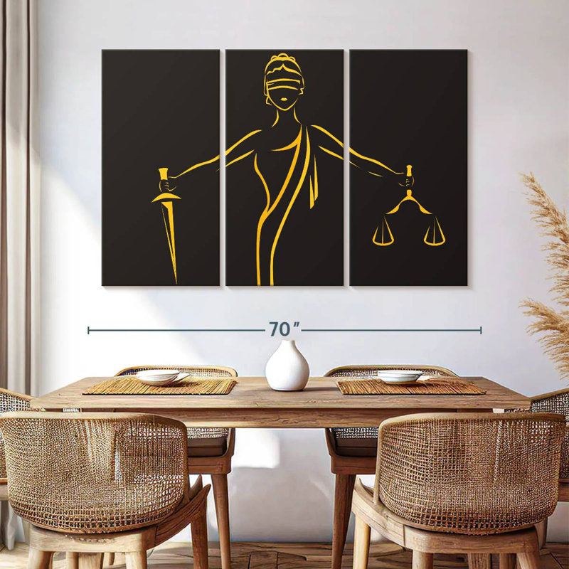 Esquisse Alcaraz Golden Lady Justice, H 20 po x l 33 po