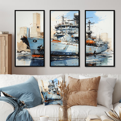 Marine armée, bateau, frégate III - Art mural militaire