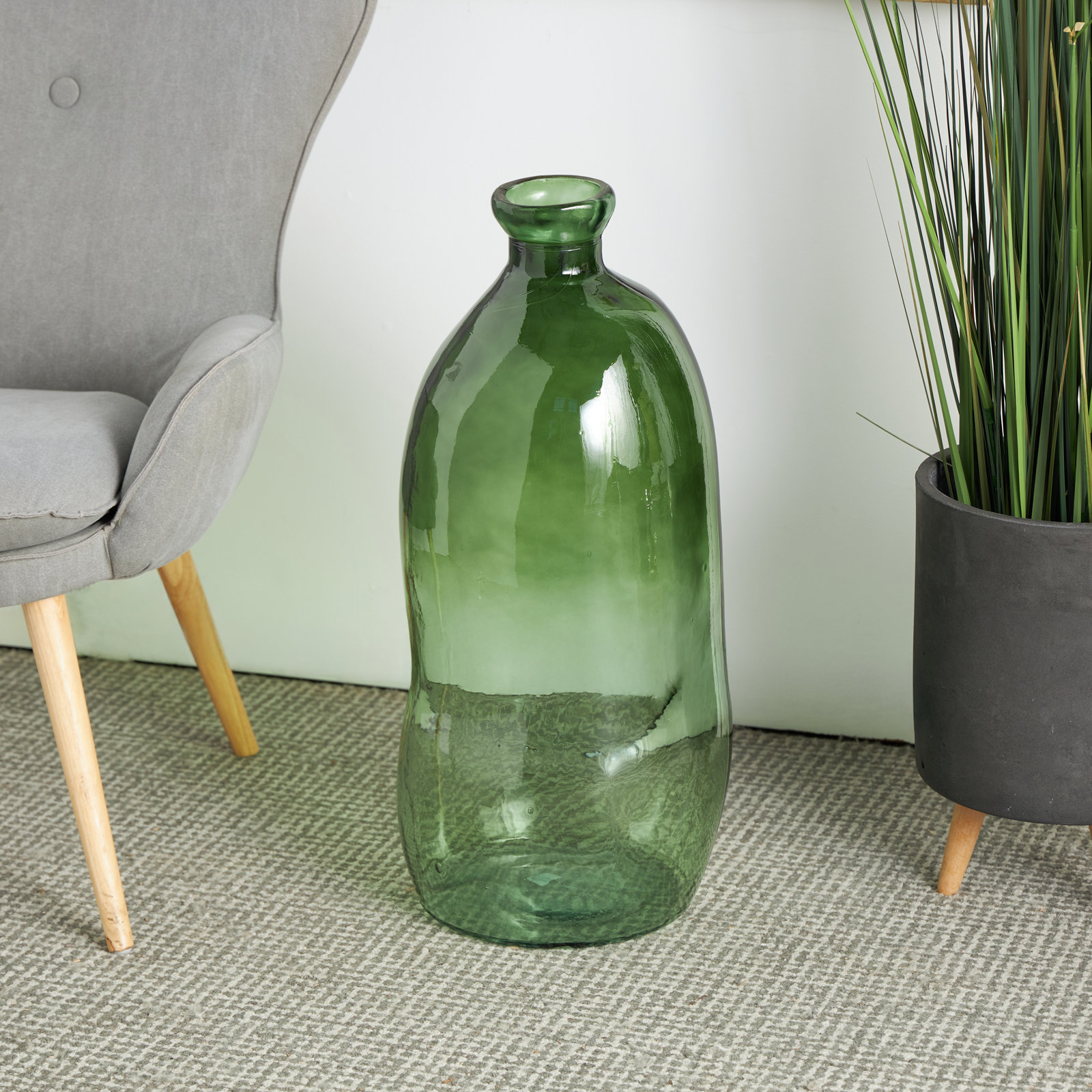 Dorival Floor Vase, Green, 29" H x 13.05" W x 13.4" D