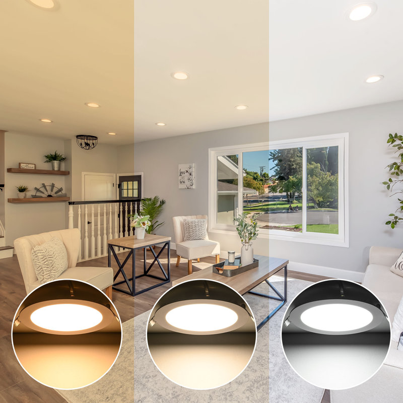 6" LED Recessed Ceiling Panel Down Light Round 3 Color Slim Spot Lamp 6 Pack