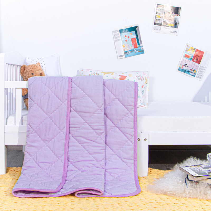 1 édredon pour tout-petits, couverture matelassée en duvet synthétique de couleur unie, 39 x 47 pouces - NTBAY, Mauve clair