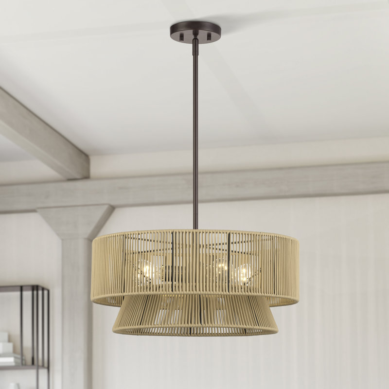 Lustre suspendu 4 lumières Aurea, Bronze, Doré