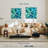 Harnek Turquoise Tropical Leaves