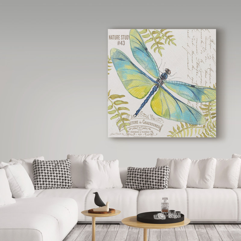 «Botanical Dragonfly 2» par Deagen, impression sur toile tendue, H 18 po x l 18 po x P 2 po