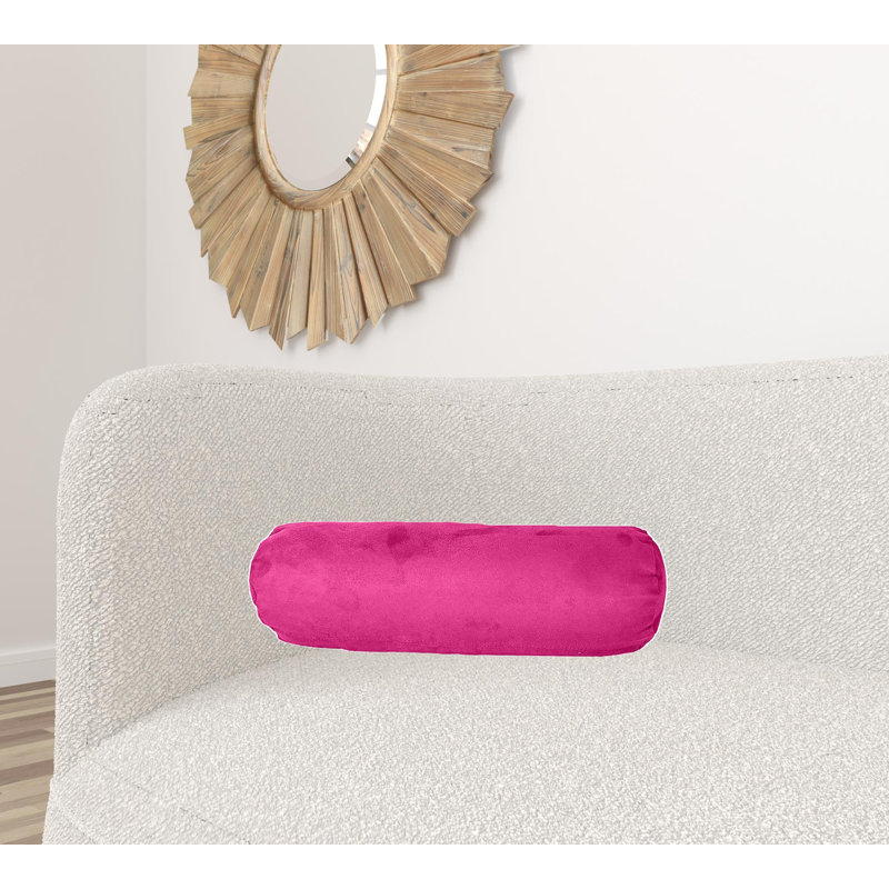 Coussin décoratif en microsuède fuchsia 8 po x 20 po, Fuchsia