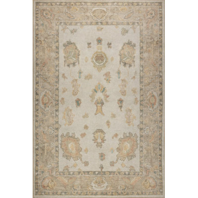 Tapis en chenille tissé à motif classique jaune / beige Lucien