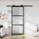Metal and Glass Sliding Barn Door with Installation Hardware Kit ( Soft-close Included)