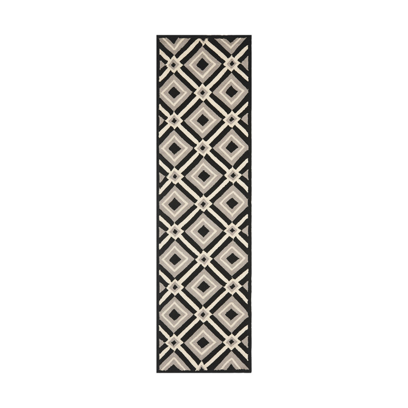 Hayes Hand Hooked Performance Geometric Rug, Runner 1'1" x 5'