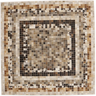 Tapis multicolore moderne en cuir 5X8