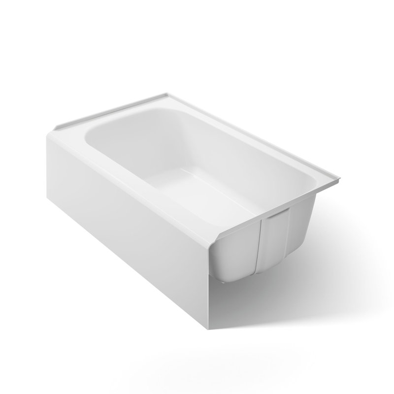 Avec 60 In. X 36 In. Alcove Bath, Left Drain, White, Right