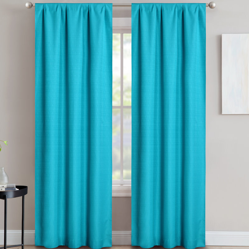 Morelock Blackout Curtain Pair, Turquoise