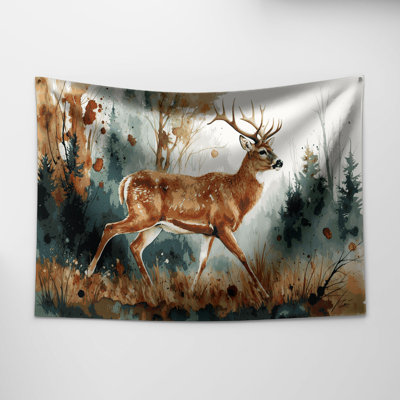 Wildlife White tailed Deer Wall Tapestry