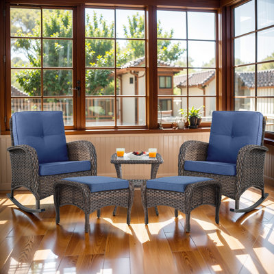 Gaetanino Wicker Outdoor Rocking Chair by Red Barrel Studio