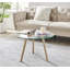 Sala 3 Piece Round Coffee Table Living Room Set - Scandinavian Style Glass and Wood Centre Table-87500016