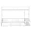 Structure de lit grande taille avec clôture de sécurité, lit de sol en métal avec bureau et tablettes de rangement, maisonnette pour enfants,-15241049-15241055