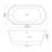 59" Acrylic Freestanding Bathtub, Stand Alone Soaking Tub, Gloss White Finish, Overflow & Pop-Up Drain
