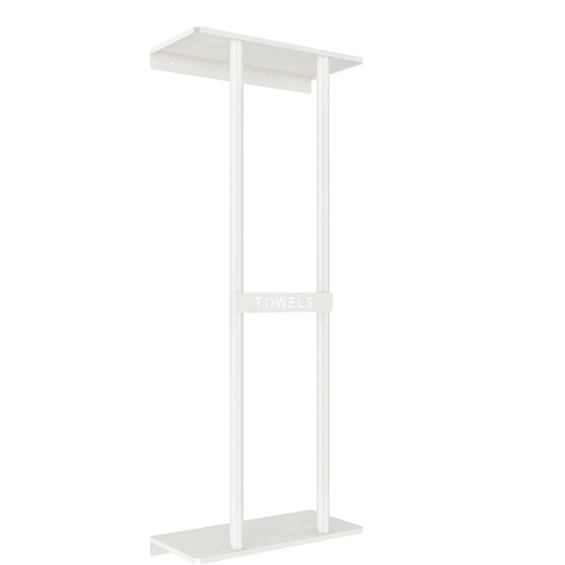 Porte-serviettes mural blanc de 76 cm (30 po) avec tablette, pouvant contenir 6 grandes serviettes roulées