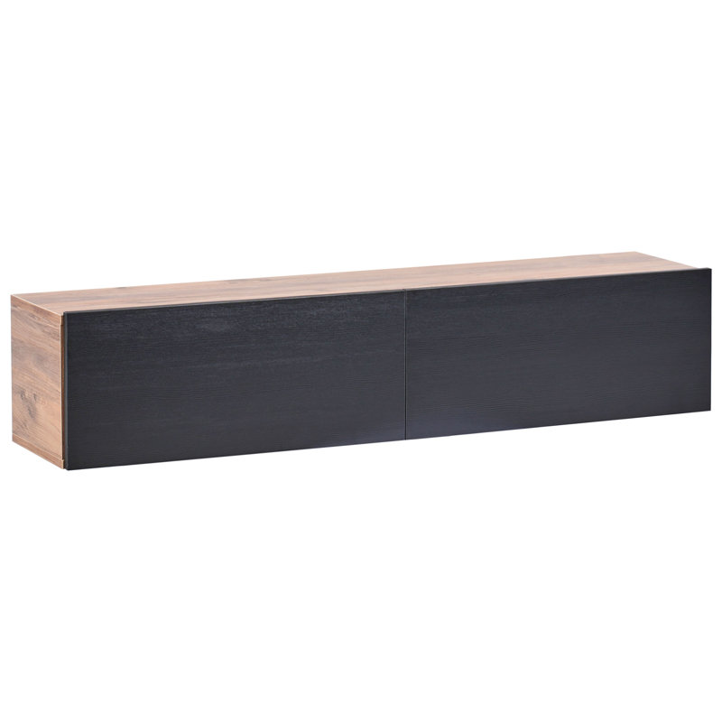 Wall Mounted TV Stand GLADSTONE, 30cm H x 140cm L x 40cm W, Brown/Black
