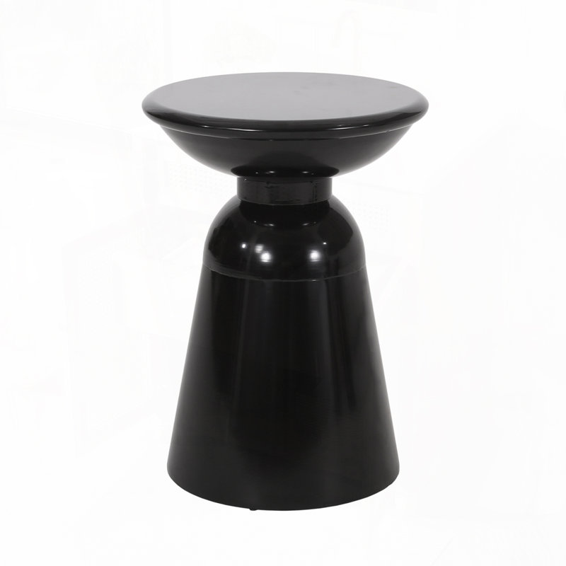 Outdoor Metal End Table, Black