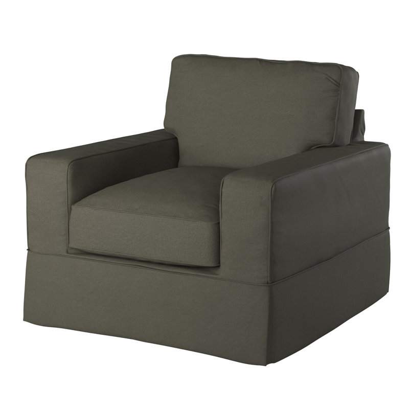 Fauteuil pivotant en polyester de 40 po de large Gauvin, Vert forêt