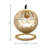 Freestanding Egg Shaped Hand Wicker Cat Bed with Stand, Removable Washable Cushion & Hanging Toy Indoor Pet Nest