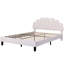 Grand lit plateforme tapissier avec tête de lit en velours à motif floral-328709997-328709992