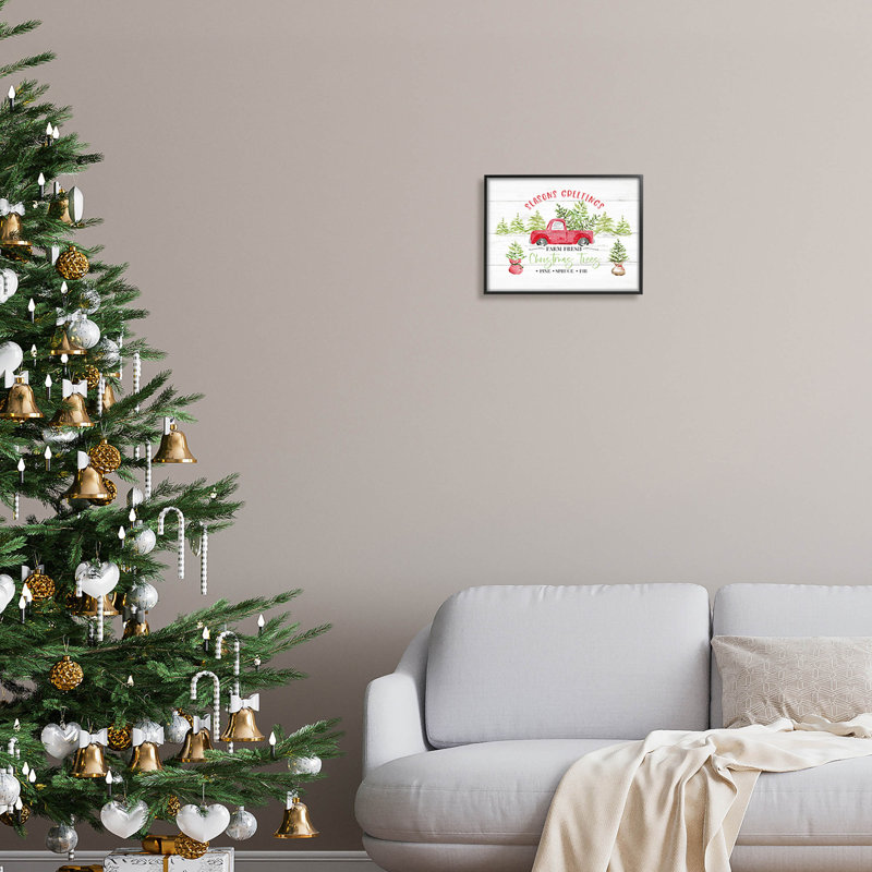 Farm Fresh Christmas Trees at-133, Giclée encadrée noir minuit, H 11 po x l 14 po x P 1,5 po