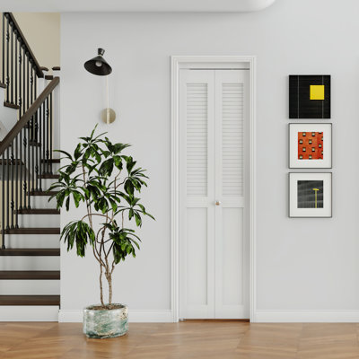 Louvered Folding Door - Modern Design With Hardware & Door Handle and Lock