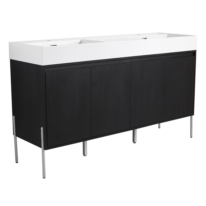 Spacious Bathroom Vanity With Durable Double Sink And Ample Storage