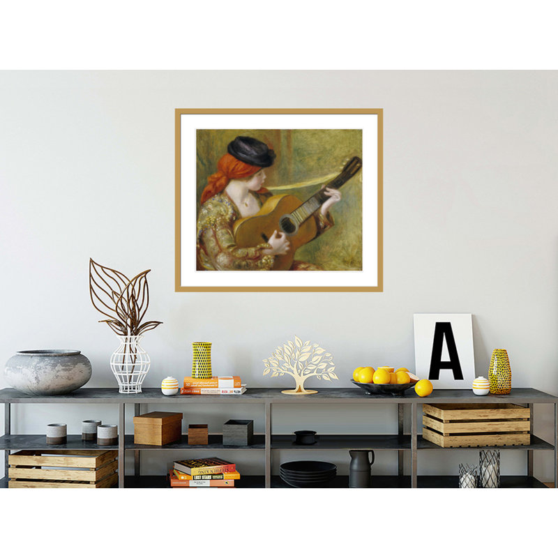 «Jeune Espagnole jouant de la guitare» par Pierre-Auguste Renoir, reproduction giclée encadrée, H 33,5 po x l 37,96 po