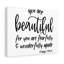 You Are Beautiful Psalm 139: 14 Christian Wall Art, impression de verset de la Bible prêt à être accroché