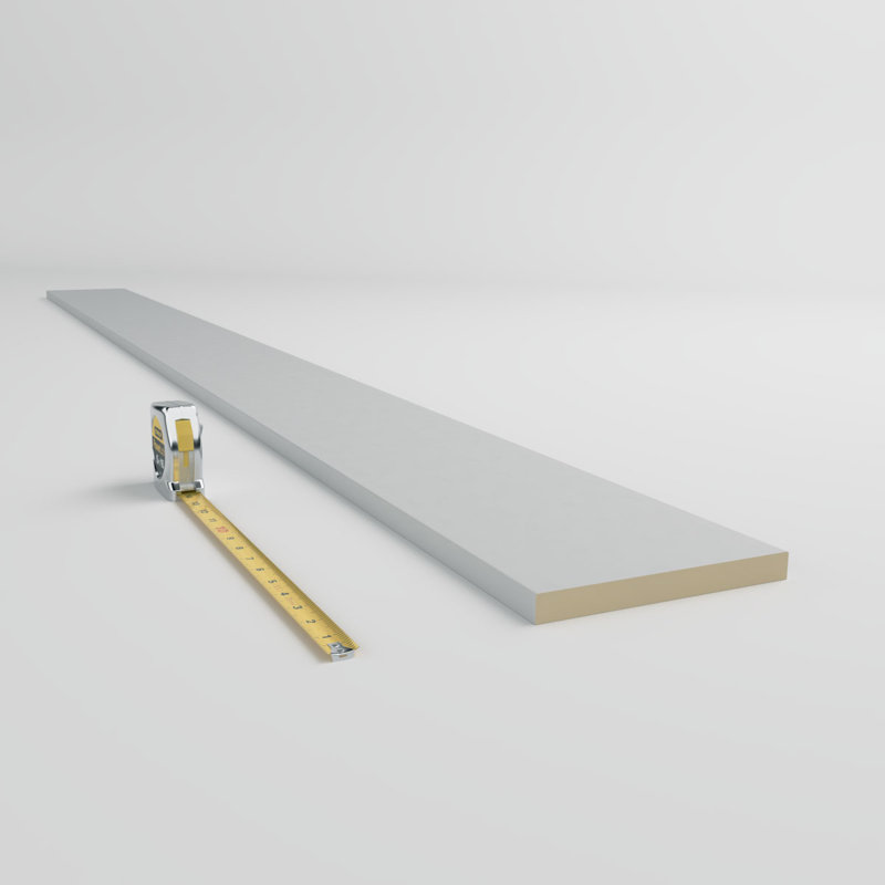 7.5'' H x 78.75'' W x 0.75'' D Primed White Urethane Flat Trim Moulding (Set of 2)