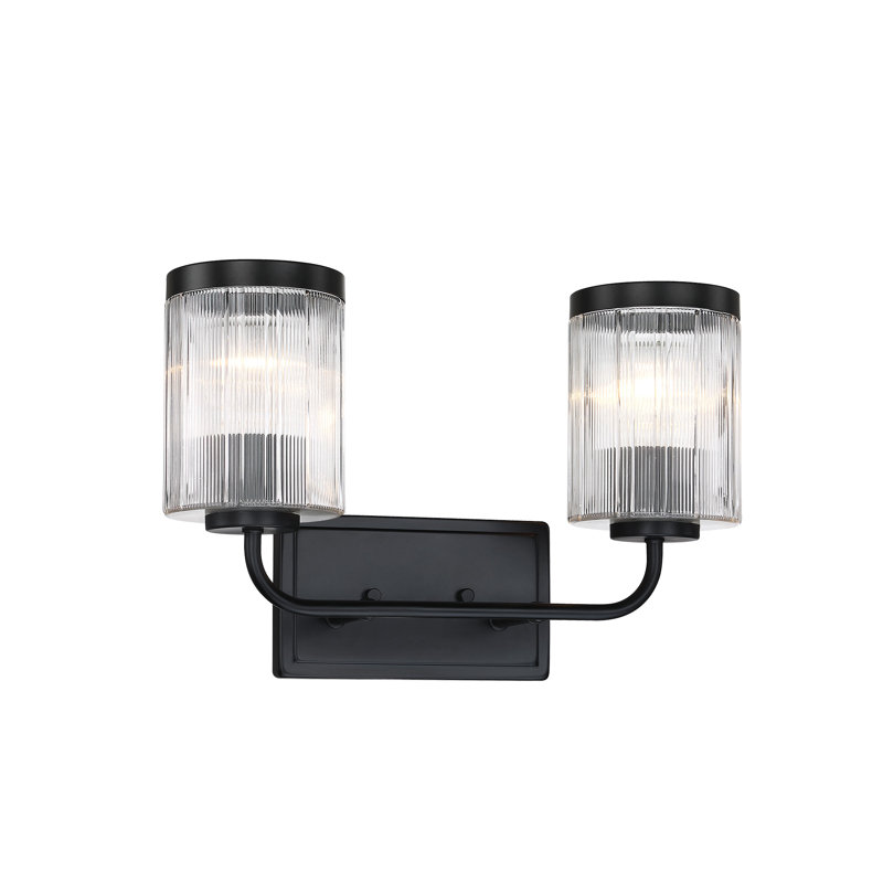 Applique murale pour salle de bain 2 lumières noir mat 16 po Riedel