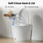 Modern One-Piece Toilet with Pressure-Assisted Flush, Hands-Free Foot Kick Flush, 1.0 GPF Water-Saving, Soft Close Seat, Standard White Toilet-129579836