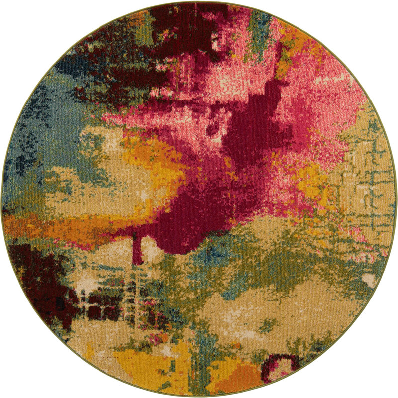 Estelle Abstract Indoor Rug, Round 3'3" 