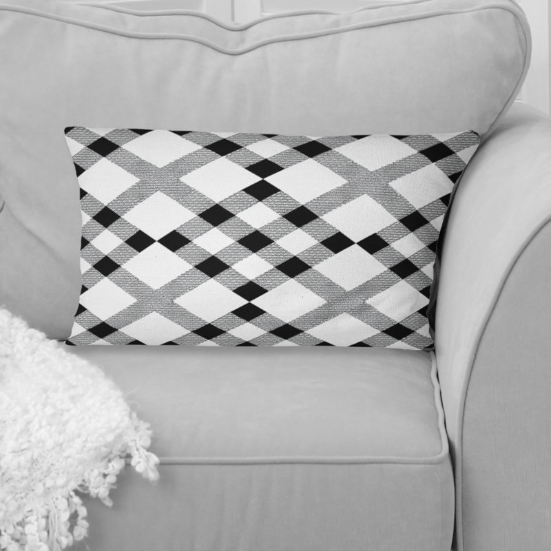 Coussin blanc moderne Houndstooth I - Modern