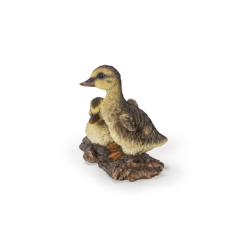 Statue de jardin 1 pièce Playful Ducklings, Black/YelloW