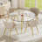 5 Piece Gold Glass Dining Table Set-1691313996-1691408681