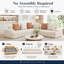 Upholstered 108" Chenille Frameless L-Shaped 3-Piece Cloudy Boneless Corner Sectional with 6 Throw Pillows,No Assembly Required-1586385151