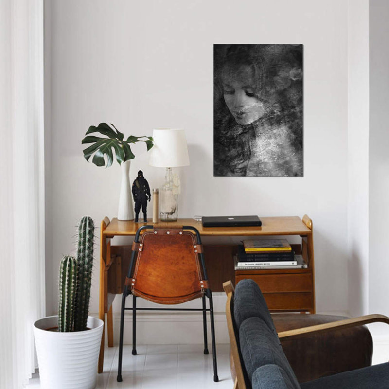 « b&w ii », impression sur toile, H 40 po x l 26 po x P 1,5 po, Pas de tapis, Toile tendue