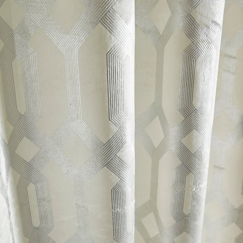 Agamjit Semi Sheer Curtain Pair, Width 168 x Drop 183 cm, Ivory