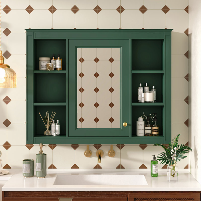 Armoire d'appoint Retha, Vert, H 27,63 po x l 35,03 po x P 7,32 po