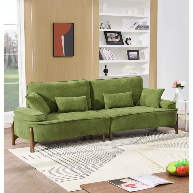 Canapé profond de 262 cm pour le salon. Assise spacieuse de 61 cm, coussins hauts. Tissu respirant. Structure en bois. Style contemporain. Facile à assembler et à utiliser.