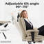 Fauteuil ergonomique en similicuir de 200 kg avec support lombaire et dossier haut, idéal pour le confort et la productivité au bureau
