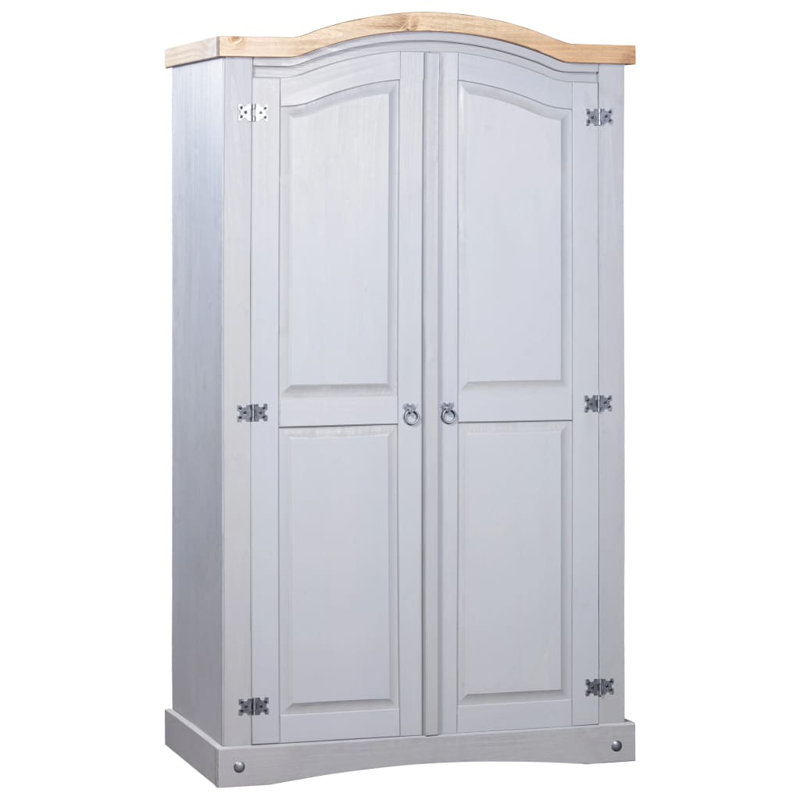 Bartz 2 Door Solid Wood Wardrobe, Grey