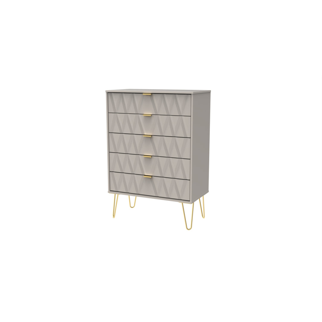 Fully Assembled Pawhuska 5 Drawer 76.5Cm W Chest of Drawers