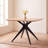 Solid Poplar Wood Square Dining Table 45" for 2-4 Person, Modern Dining Room Table With 1.18" Thick Iron Cross Legs For Kitchen, Living Room-1442326016