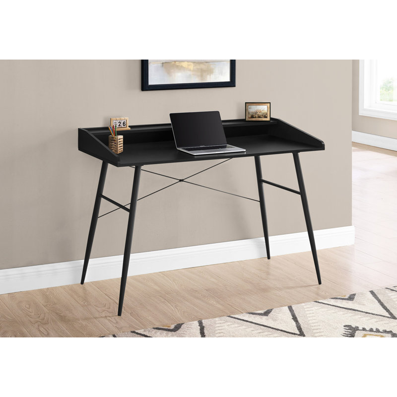 Bureau d'ordinateur, bureau personnel, ordinateur portable, tablettes de rangement, L 48 po, Noir